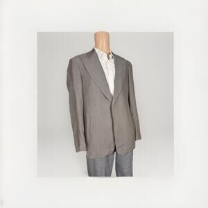 Giorgio Armani Rare Vintage Peak Lapel Taupe Wool Viscose Mohair 44 US Blazer